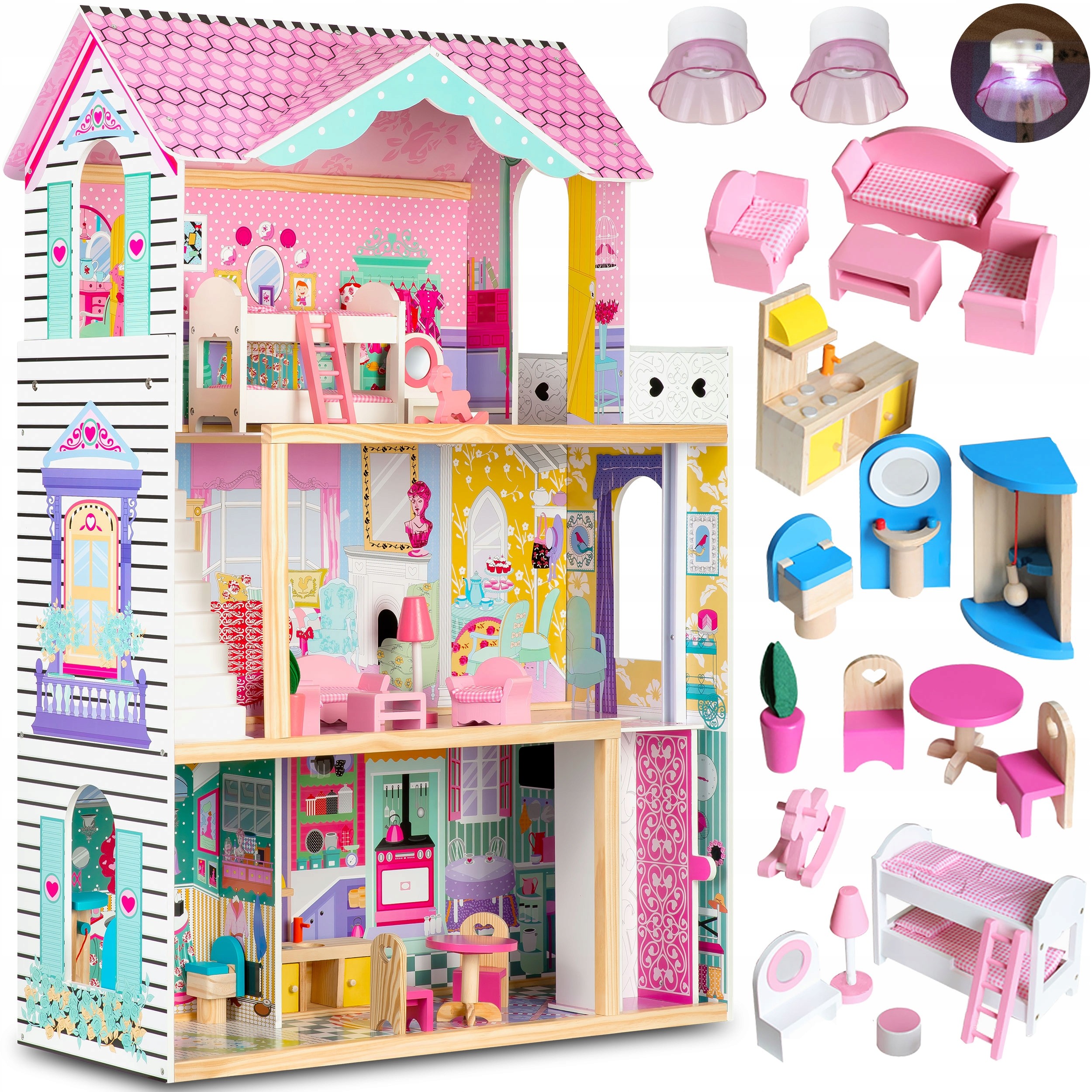 RicoKids Play House Domček pre bábiky 120 cm